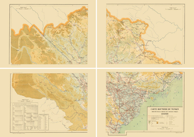 Le lot des 4 cartes Nord-Tonkin