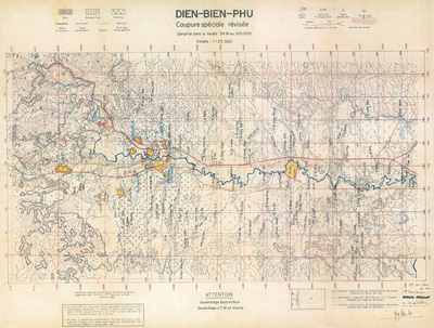 Carte de Dien Bien Phu sur bâche PVC